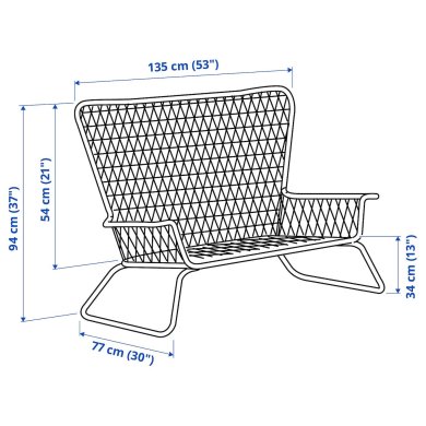 IKEA Садовый диван HOGSTEN Белый (ИКЕА ХОГСТЕН) 50512593 фото - 3