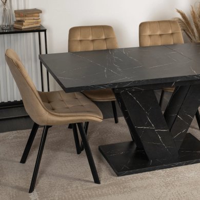 Розкладний обідній стіл Mebel Elit CLARK Marmur Чорний PM.DUBAJ/CZM/S фото - 8