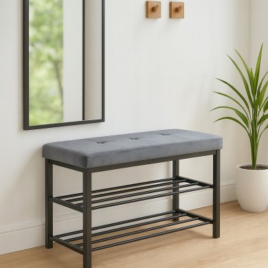 Скамейка для обуви Kontrast LOFT Welur Серый 6.01.83352 фото - 11