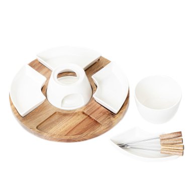 Набір для фондю Homla МООК | Білий / Дерево - 2 Набір для фондю Homla МООК | Білий / Дерево 213240 фото - 2
