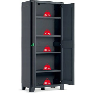 Садовый шкаф Keter/Kis ARMADIO ALTO MOBY Черный 241043-1 фото - 2