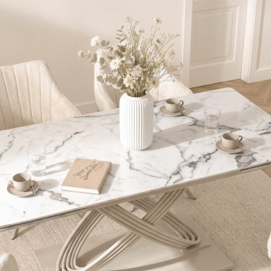 Розкладний обідній стіл Mebel Elit IBIZA Ceramic Marmur Білий ME.IBIZA/B/KASZ/S160-240 фото - 4