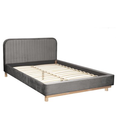 Ліжко Homla KARALIUS Welur 160x200 см Сірий 207728 фото - 4