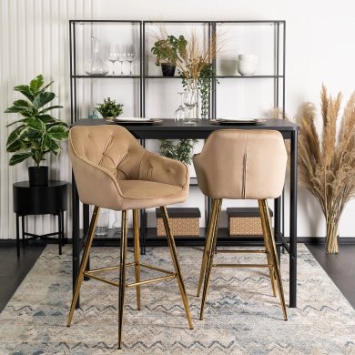 Барний стілець Mebel Elit SALEM 2 Welur Бежевий - 7 Барний стілець Mebel Elit SALEM 2 Welur Бежевий ME.SALEM2/BZ/ZL/V/H фото - 7