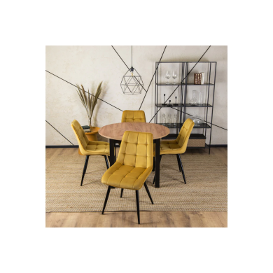 Обідній комплект меблів Mebel Elit HARRY RIO | Дуб крафт / Чорний / Гірчичний HARRY/DC/CZ/S/RIO/CU/V/Z4/K фото - 13