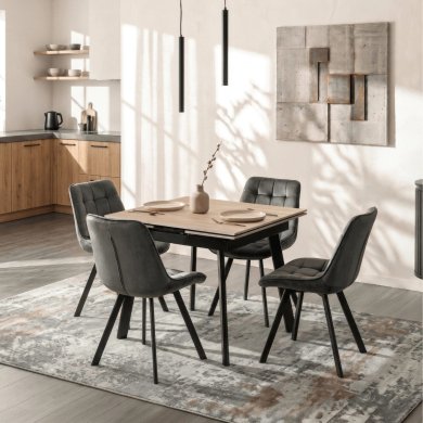 Розкладний обідній стіл Mebel Elit LARES Ceramic Дуб ME.LARES/D/CZ/CER/S90-150 фото - 4