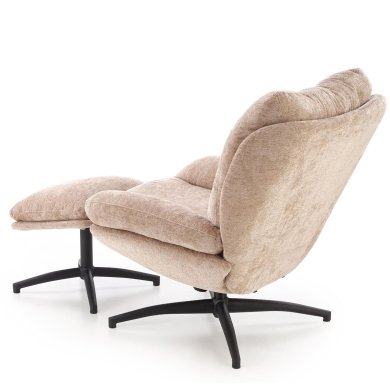 Кресло мягкое поворотное с подставкой Halmar PESTO Бежевый V-CH-PESTO-FOT-BEŻOWY фото - 6