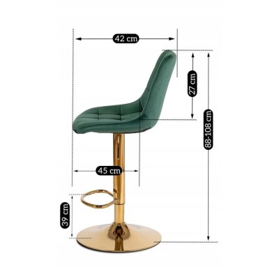 Барний стілець Mebel Elit ARCOS Welur Зелений ME.ARCOS/Z/ZL/V/H фото - 12
