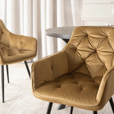 Обеденный стул Mebel Elit MODESTO Welur Горчичный ME.MODESTO/BR/CZ/V/K фото - 7