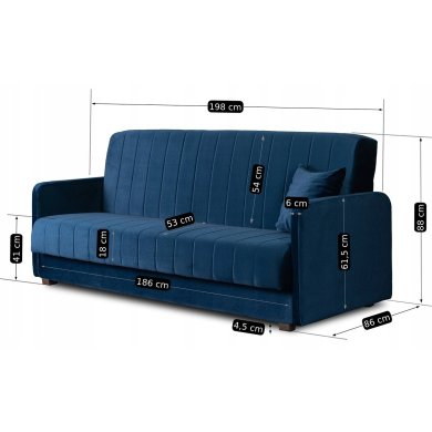 Розкладний диван Mebel Elit PORTO Синій PPHUE.PIEER/KRONOS9/WER фото - 11