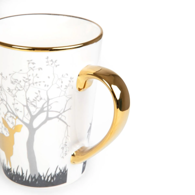 Кружка Homla NOLLA 500 мл | Белый / Золотой - 3 Кружка Homla NOLLA 500 мл | Белый / Золотой 218956 фото - 3