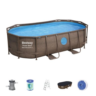 Каркасный бассейн Bestway 56714 POWER STEEL 427х250х100 см Коричневый BES56714_brown