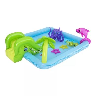 Надувной детский бассейн Bestway 53052 FANTASTIC AQUARIUM 239х206x86 см Голубой BES53052