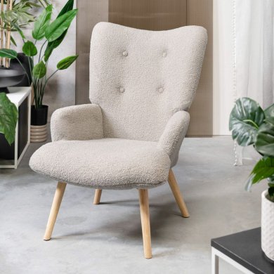 Крісло м'яке Homla MOSS TEDDY BOUCLE Бежевий 209865 фото - 7