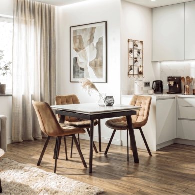 Розкладний обідній стіл Mebel Elit LARES Ceramic Marmur Білий ME.LARES/B/CZ/CER/S90-150 фото - 5