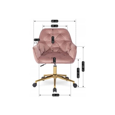 Офисное кресло Mebel Elit MILAN Розовый ME.MILAN/R/ZL/V/FO фото - 14
