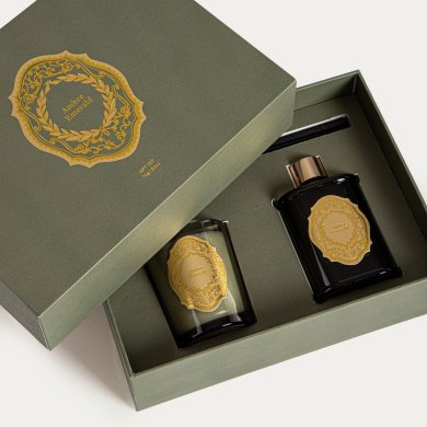 Ароматичний дифузор и свеча Homla ORNAMENTS Ambre Emerald 50 мл + 70 г Зеленый 245962 фото - 4