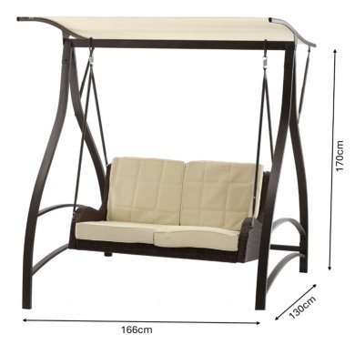 Садова гойдалка Garden Line 166x130x170 см Бежевий - 5 Садова гойдалка Garden Line 166x130x170 см Бежевий KRE3132 фото - 5