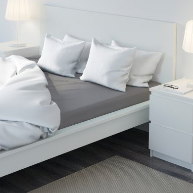 IKEA Простирадло на резинці ULLVIDE 160x200 см Сірий (ИКЕА ULLVIDE) 30336954 фото - 2