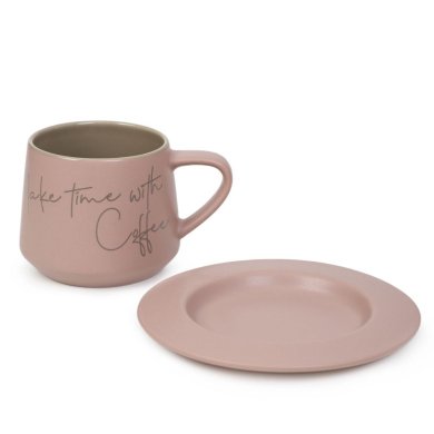 Чашка з блюдцем Homla BAJONA 200 мл Рожевий - 3 Чашка з блюдцем Homla BAJONA 200 мл Рожевий 222929 фото - 3