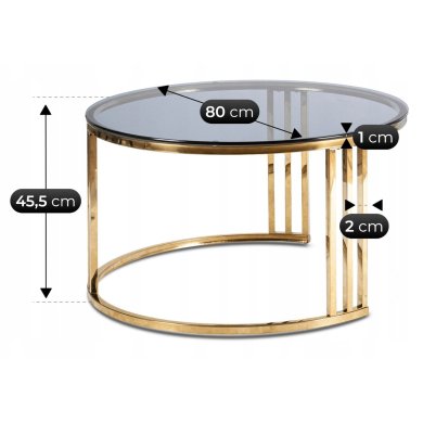 Комплект журнальних столів Mebel Elit TRITON MAX 2 шт Золотий ME.TRITONMAX/P/ZL/SZKL/L фото - 8