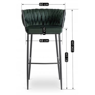 Барний стілець Mebel Elit FLORES Welur Зелений ME.FLORES/Z/CZ/V/H фото - 7