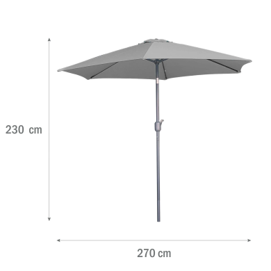 Садовый зонт Meven GIOTTO 270 см Серый - 7 Садовый зонт Meven GIOTTO 270 см Серый MV-UM012SZ-GIOTTO фото - 7