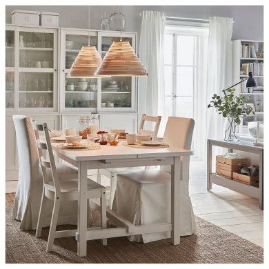 Розкладний обідній стіл NORDVIKEN Білий - 10 IKEA Розкладний обідній стіл NORDVIKEN Білий (ИКЕА NORDVIKEN) 90368715 фото - 10