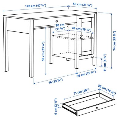 IKEA Письменный стол HEMNES Белый (ИКЕА ХЕМНЭС) 20340292 фото - 10