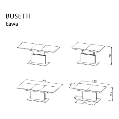 Раскладной стол-трансформер Halmar BUSETTI Белый V-PL-BUSETTI-LAW-BIAŁY фото - 13