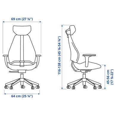 IKEA Геймерське крісло GRUPPSPEL Чорний (ИКЕА ГРУППСПЕЛ) 50507558 фото - 6
