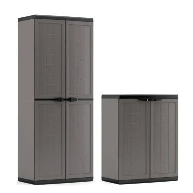Комплект садових шаф Keter/Kis ARMADIO JOLLY SET ALTO + BASSO Сірий 242805