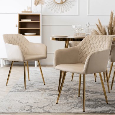 Обеденный стул Mebel Elit SHANE Welur Кремовый - 7 Обеденный стул Mebel Elit SHANE Welur Кремовый ME.SHANE/KR/ZL/V/K фото - 7