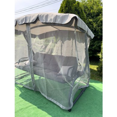 Садова гойдалка з москітною сіткою Garden Line 220х130х175 см Сірий KRE0954 фото - 7