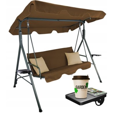 Садова гойдалка Garden Line 170x118x153 см Коричневий KRE7626 фото - 2