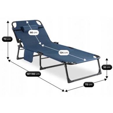 Складной шезлонг Mebel Elit SATURN Синий ME.SATURN/GR/T/LOZ фото - 12