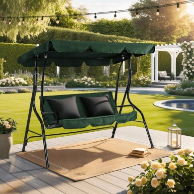 Садовые качели Mebel Elit RENO 180х110х158 см Зеленый - 10 Садовые качели Mebel Elit RENO 180х110х158 см Зеленый ME.RENO/Z/T/OGR/HUS фото - 10