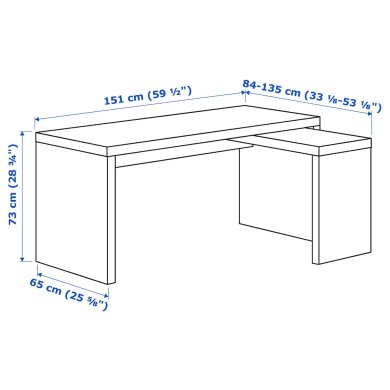 IKEA Письменный стол MALM Белый (ИКЕА МАЛЬМ) 70214192 фото - 13