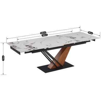 Розкладний обідній стіл Mebel Elit REX BIG Білий - 6 Розкладний обідній стіл Mebel Elit REX BIG Білий ME.REX/B/D/CER/S180-240 фото - 6