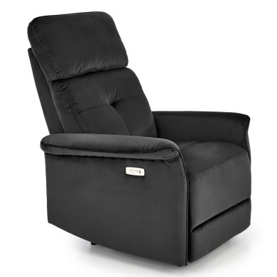 Кресло мягкое раскладное с реклайнером Halmar SEMIR Welur Черный V-CH-SEMIR-FOT-CZARNY фото - 3