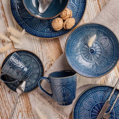 Глибока тарілка Homla INDIE 18 см Синій 240964 фото - 5