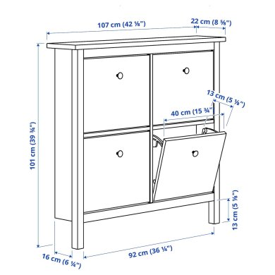 Шкаф для обуви HEMNES - 24 IKEA Шкаф для обуви HEMNES (ИКЕА ХЕМНЭС) 60156121 фото - 24