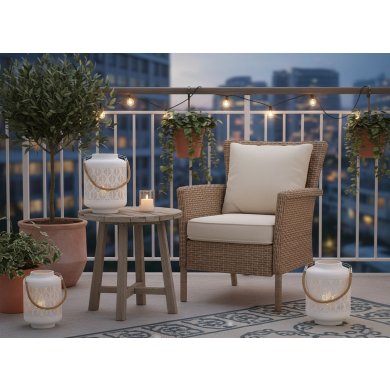 Подсвечник-фонарь Garden Line 19/33 см Белый LIS9173 фото - 2