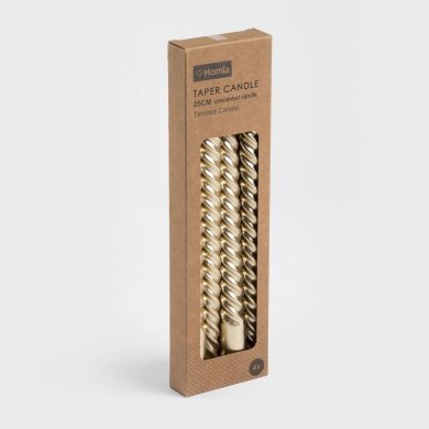 Набор свечей Homla TABLE CANDLES 25 см 4 шт Золотой 235783 фото - 4