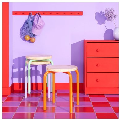 Табурет DOMSTEN Красный - 2 IKEA Табурет DOMSTEN Красный (ИКЕА ДОМСТЕН) 30555159 фото - 2