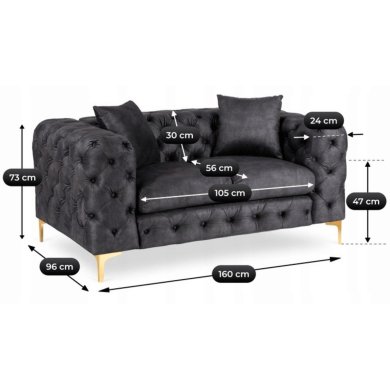 Диван Mebel Elit SORRENTO 2S Чорний ME.SORRENTO2S/CZ/V/SOF фото - 8