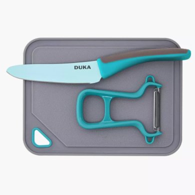 Дитячий набір ножів з обробною дошкою Duka MINI Бірюзовий 2221369 фото - 3
