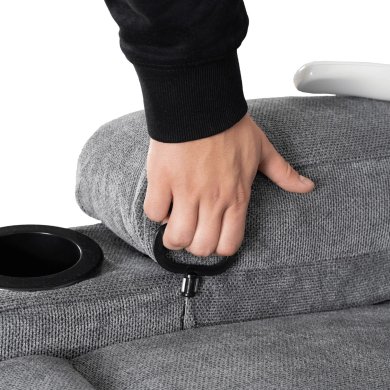 Крісло м'яке розкладне масажне з реклайнером Mebel Elit BOX 2 Темно-сірий ME.BOX2/CP/T/FW фото - 10