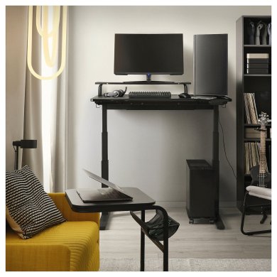 Компьютерный стол для работы сидя/стоя UTVISNING Черный - 4 IKEA Компьютерный стол для работы сидя/стоя UTVISNING Черный (ИКЕА УТМАНИНГ) 09571665 фото - 4