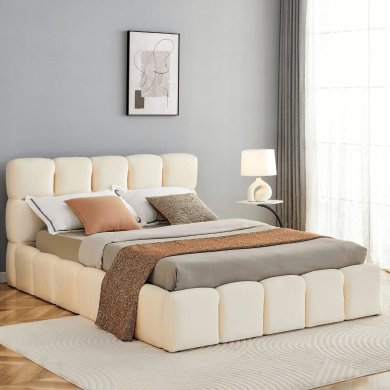 Кровать Mebel Elit MURACJA Welur 140x200 см Кремовый ME.MURCJA/140/KR/V/LOZZPOJ